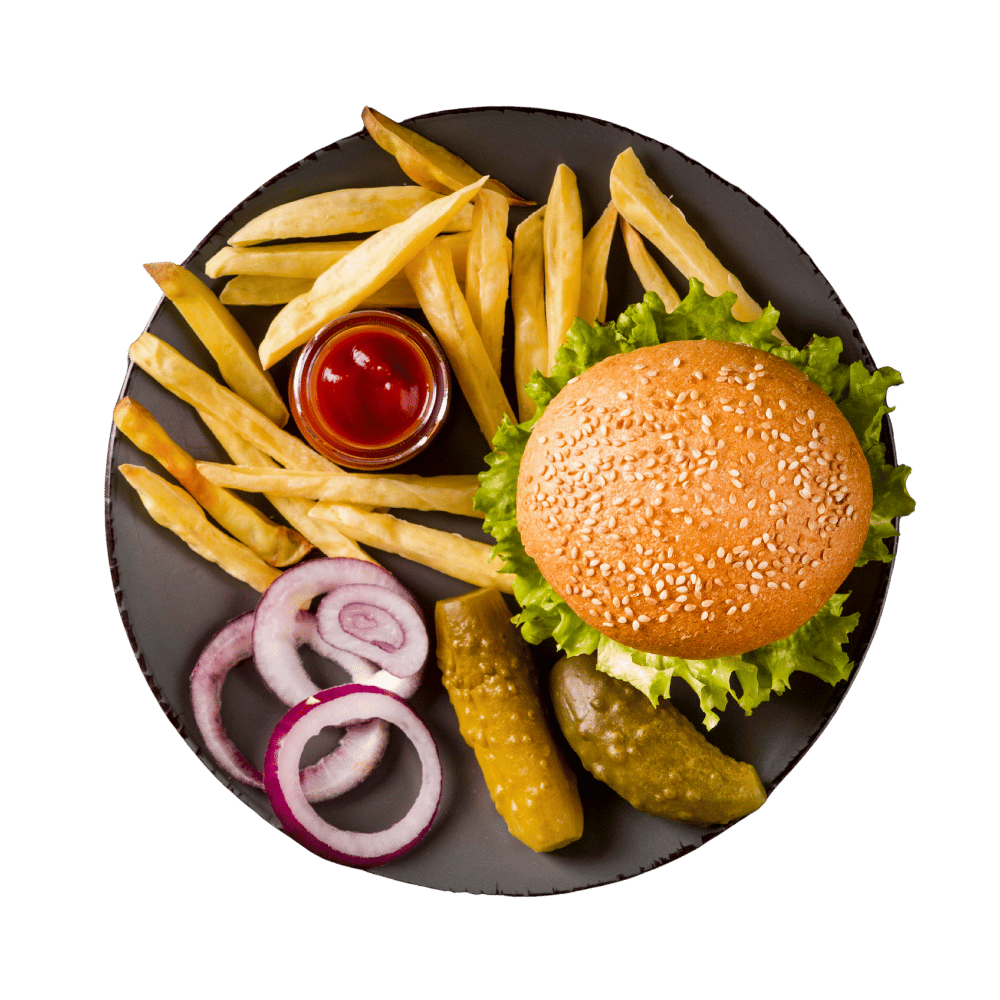 Beef Burger & French Fries